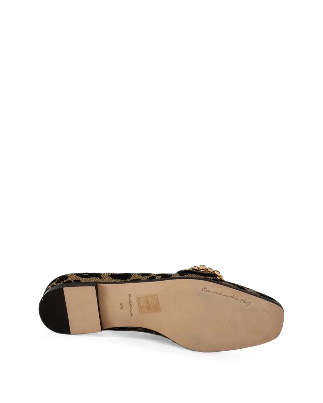 Dolce & Gabbana Black Leopard-Print Crystal-Embellished Loafers