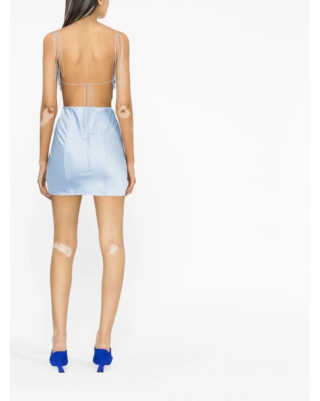 Anna October Blue Open-Back Minidress
