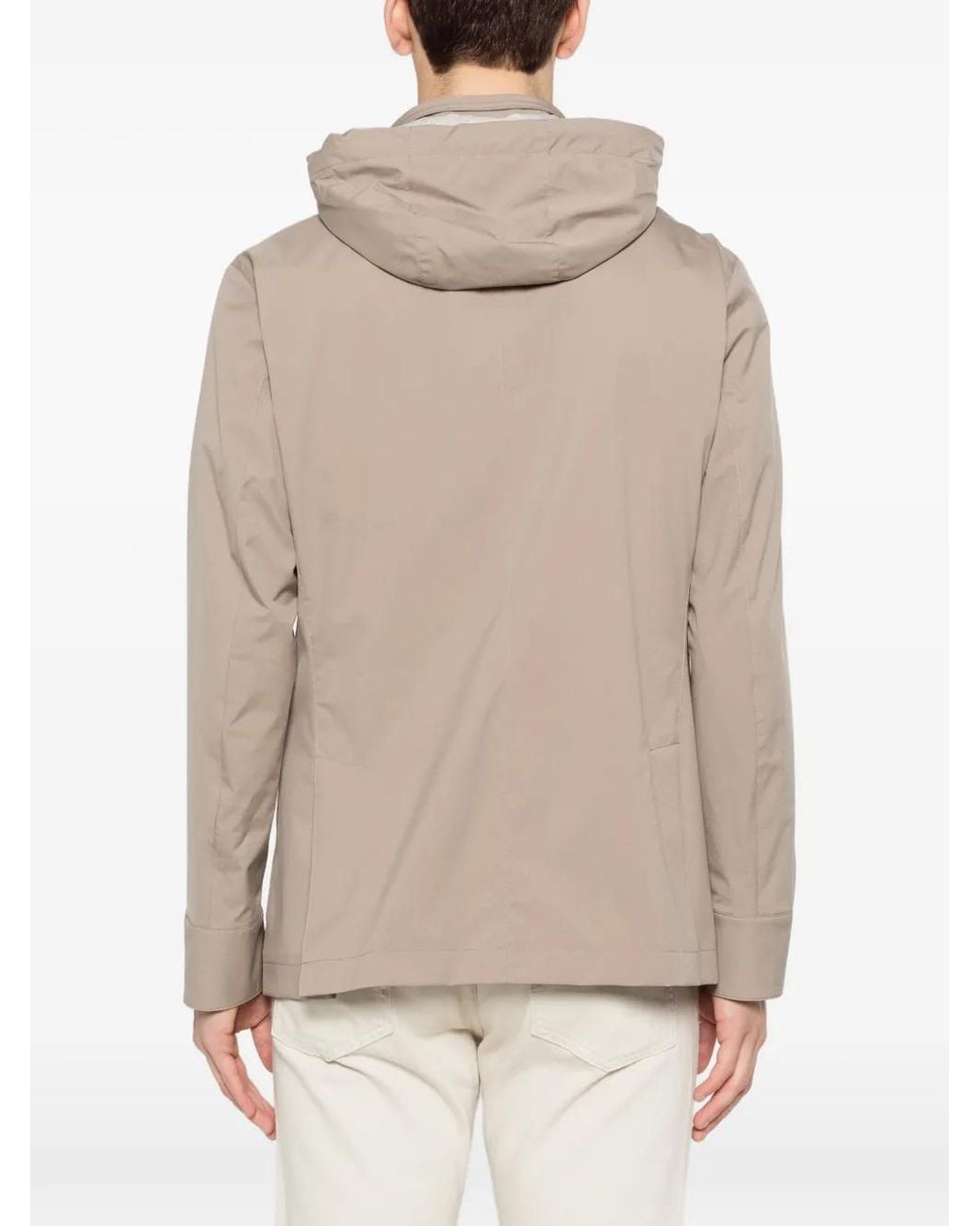 Montecore Natural Double-Breasted Hooded Jacket for men
