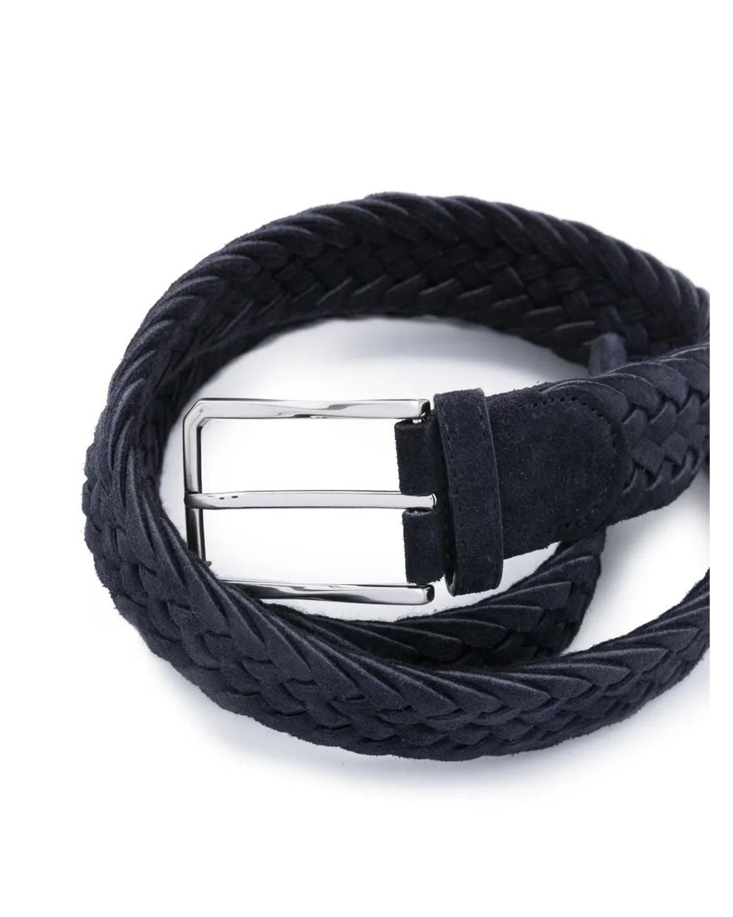 Canali Blue Braided Suede Belt for men
