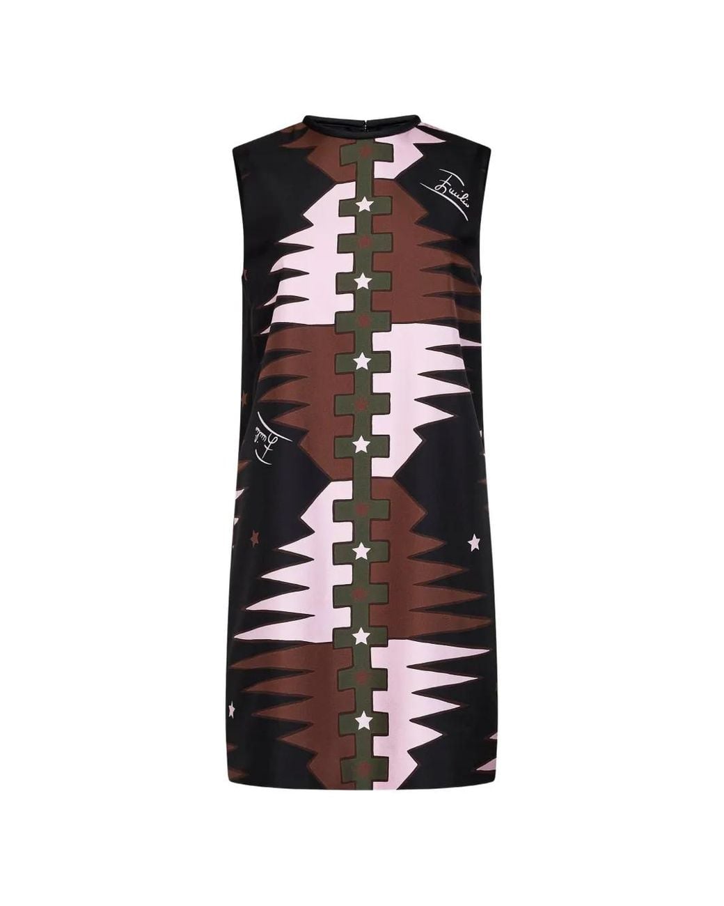 Emilio Pucci Black Valdimontone Print Silk Dress