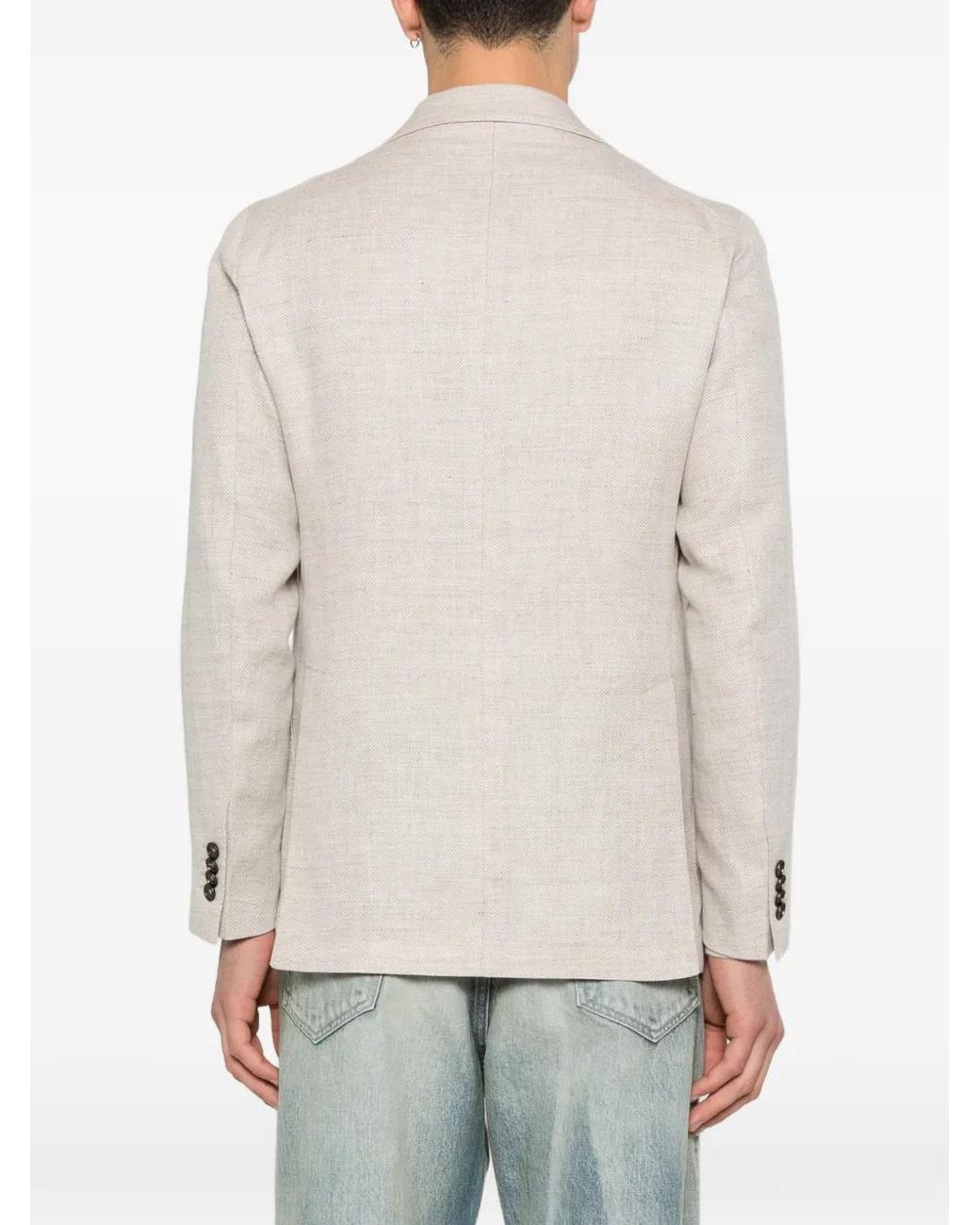 Tagliatore White Button-Fastening Blazer for men