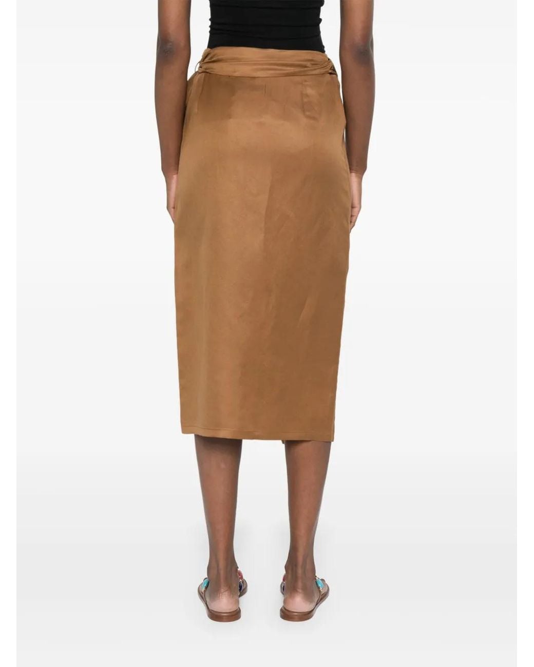 Max Mara Tequila Midi Rok in het Natural