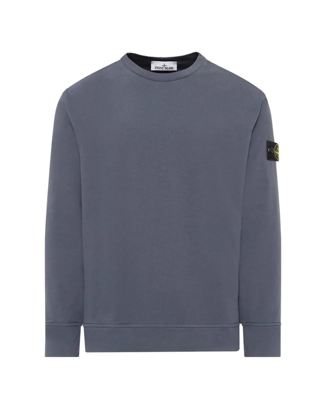 Stone Island Blue 6100057 Heavy Organic-Coton Jersey Sweatshirt for men