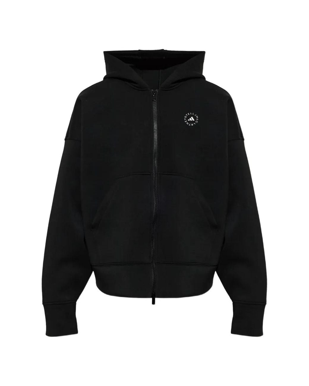 Adidas By Stella McCartney Black Logo-Print Zip-Up Hoodie