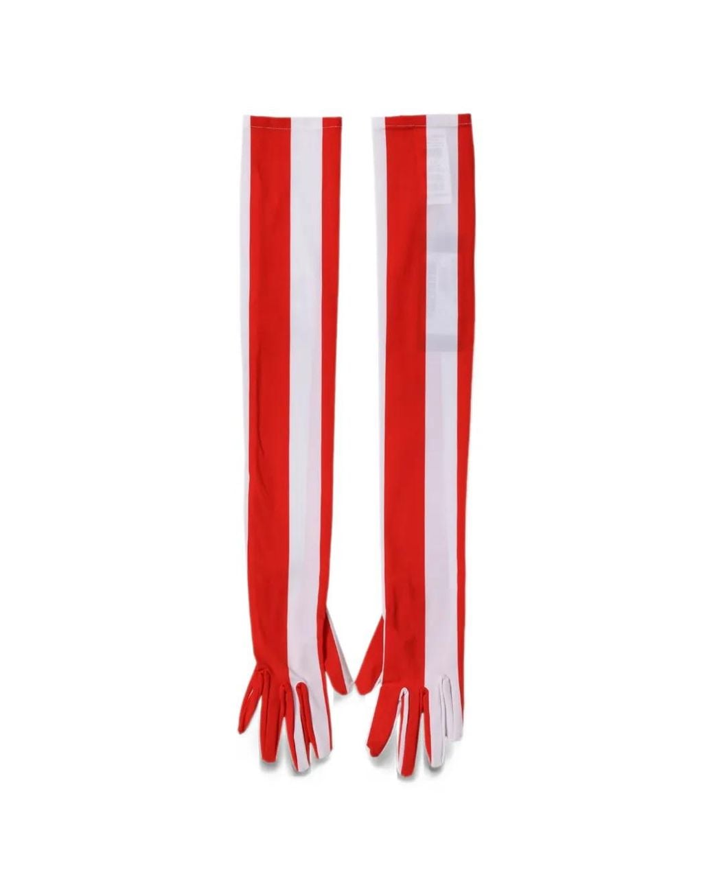 Dolce & Gabbana Red Stripes Nylon Elbow Length Gloves