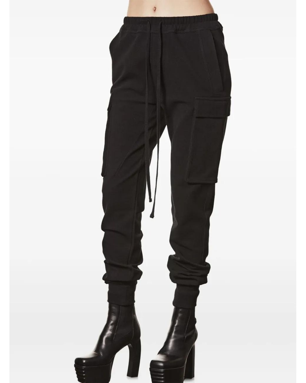Thom Krom Black Cargo-Pocket Drawstring Trousers