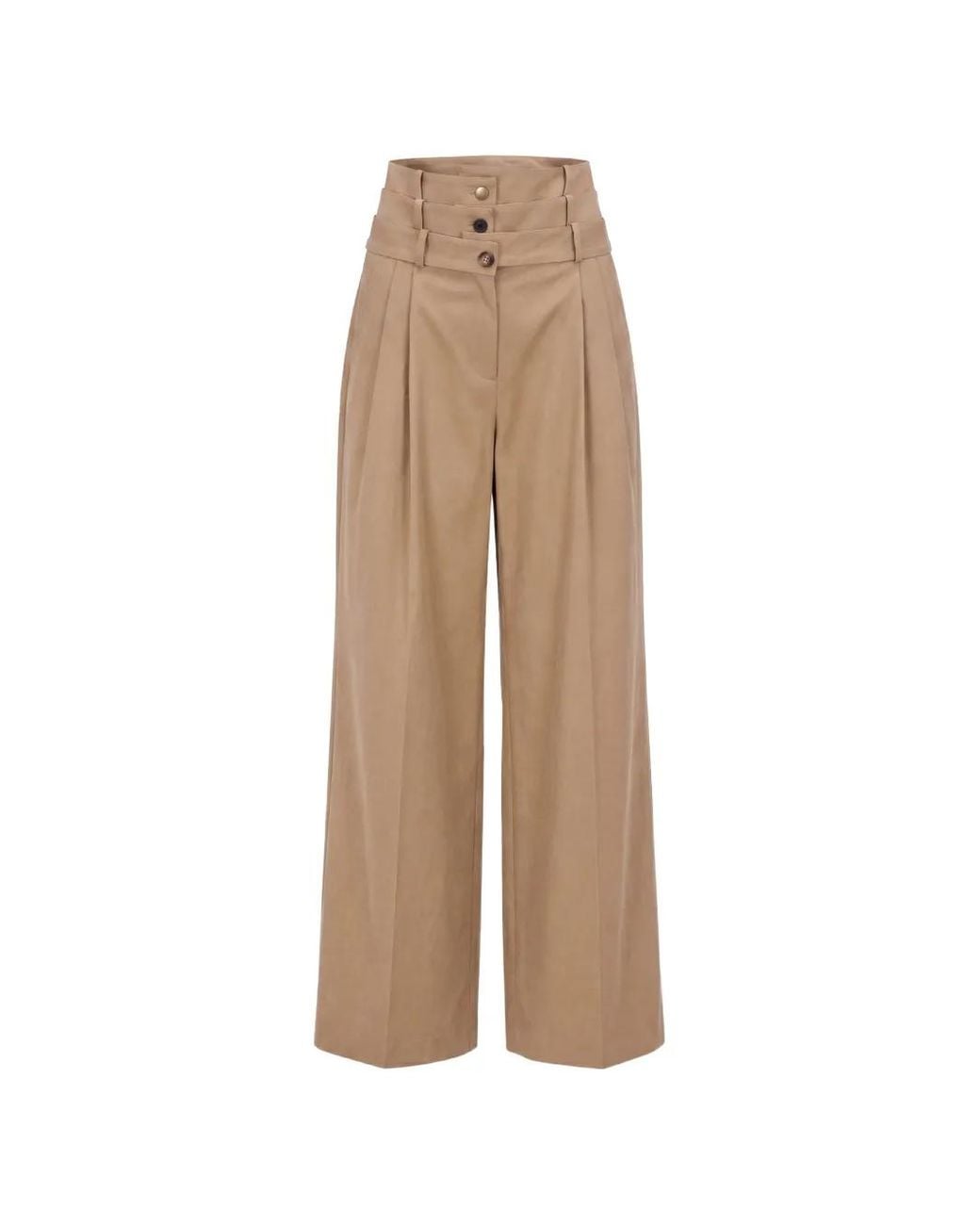 Monse Natural Triple-Waistband Pleated Trousers