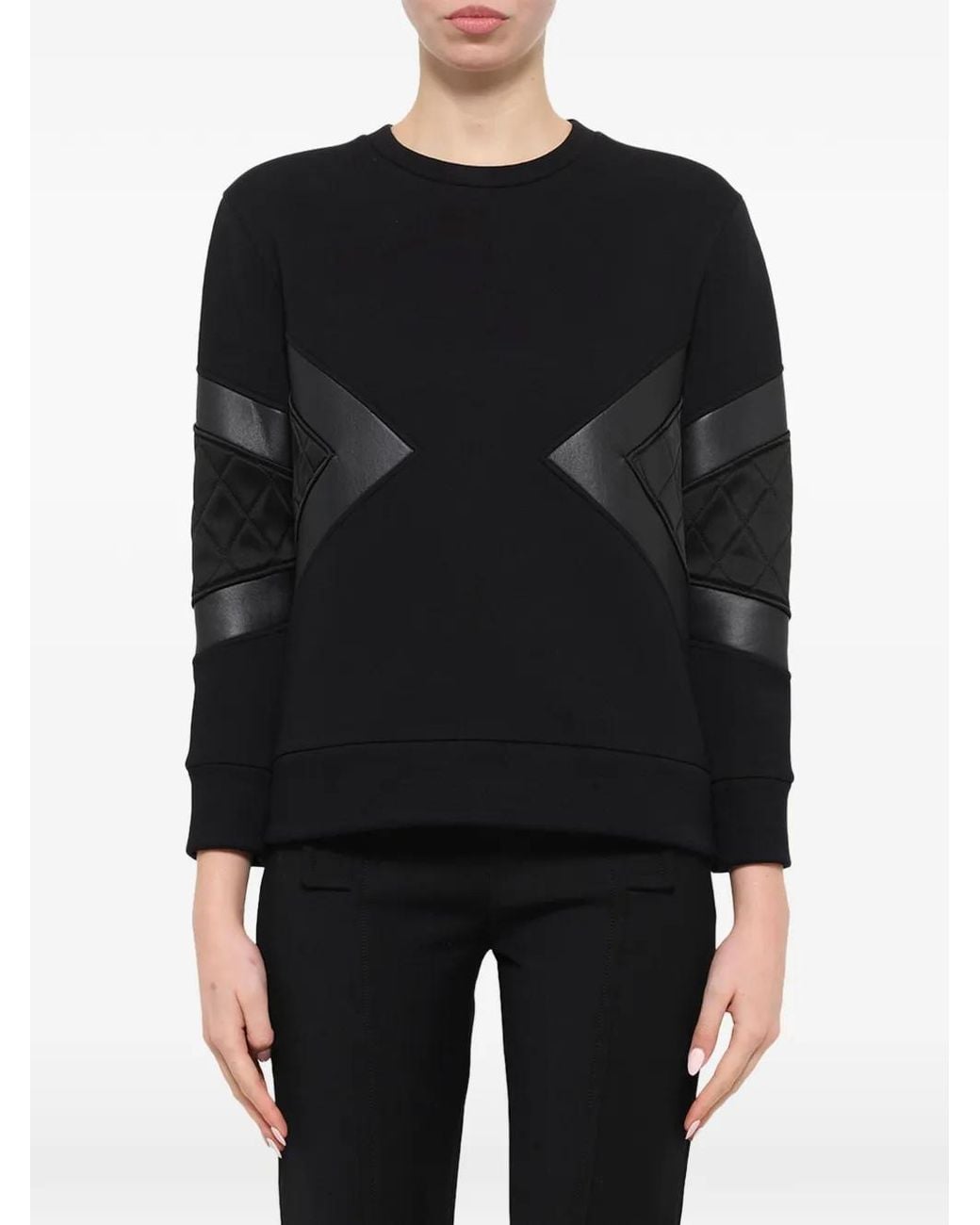 Neil Barrett Black Quilted Panelled Sweatshirt