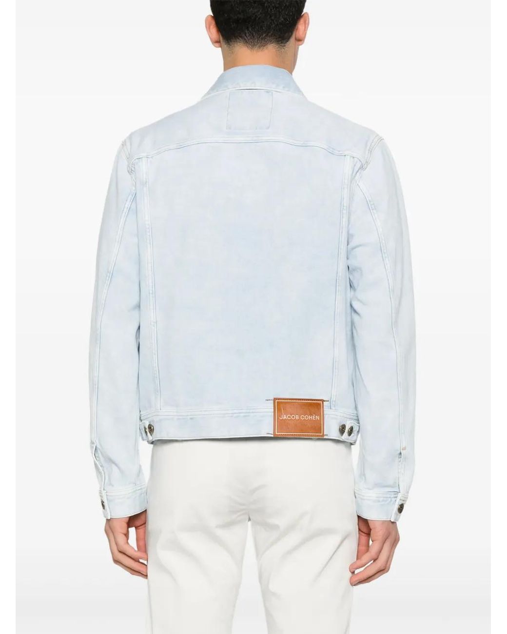 Jacob Cohen Blue Light Denim Jacket With Classic Front Fastening for men