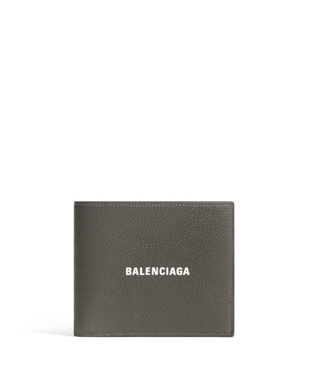 Balenciaga Cash Logo-print Leather Wallet in Gray for Men | Lyst