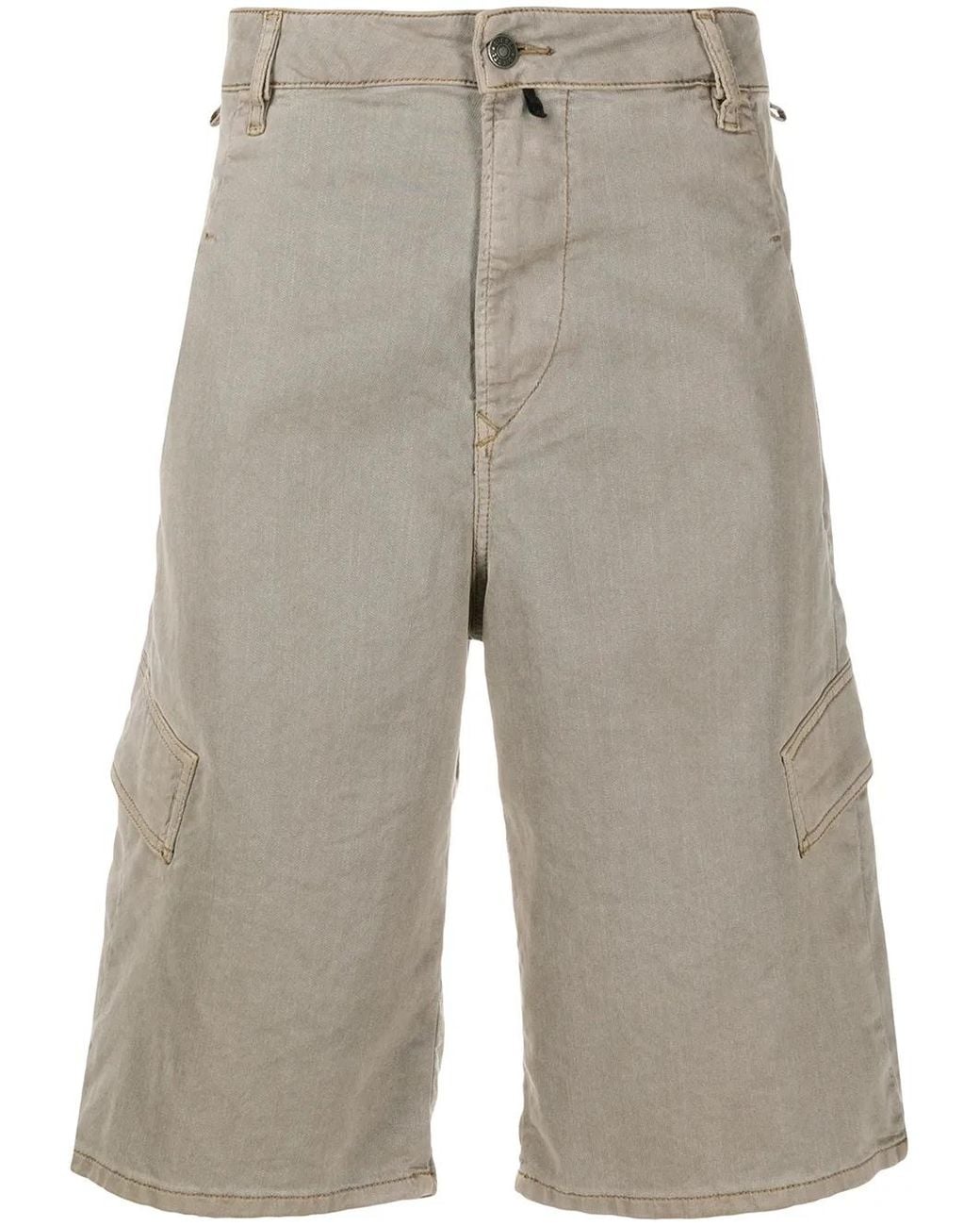 DIESEL Gray Plain Cargo Shorts for men