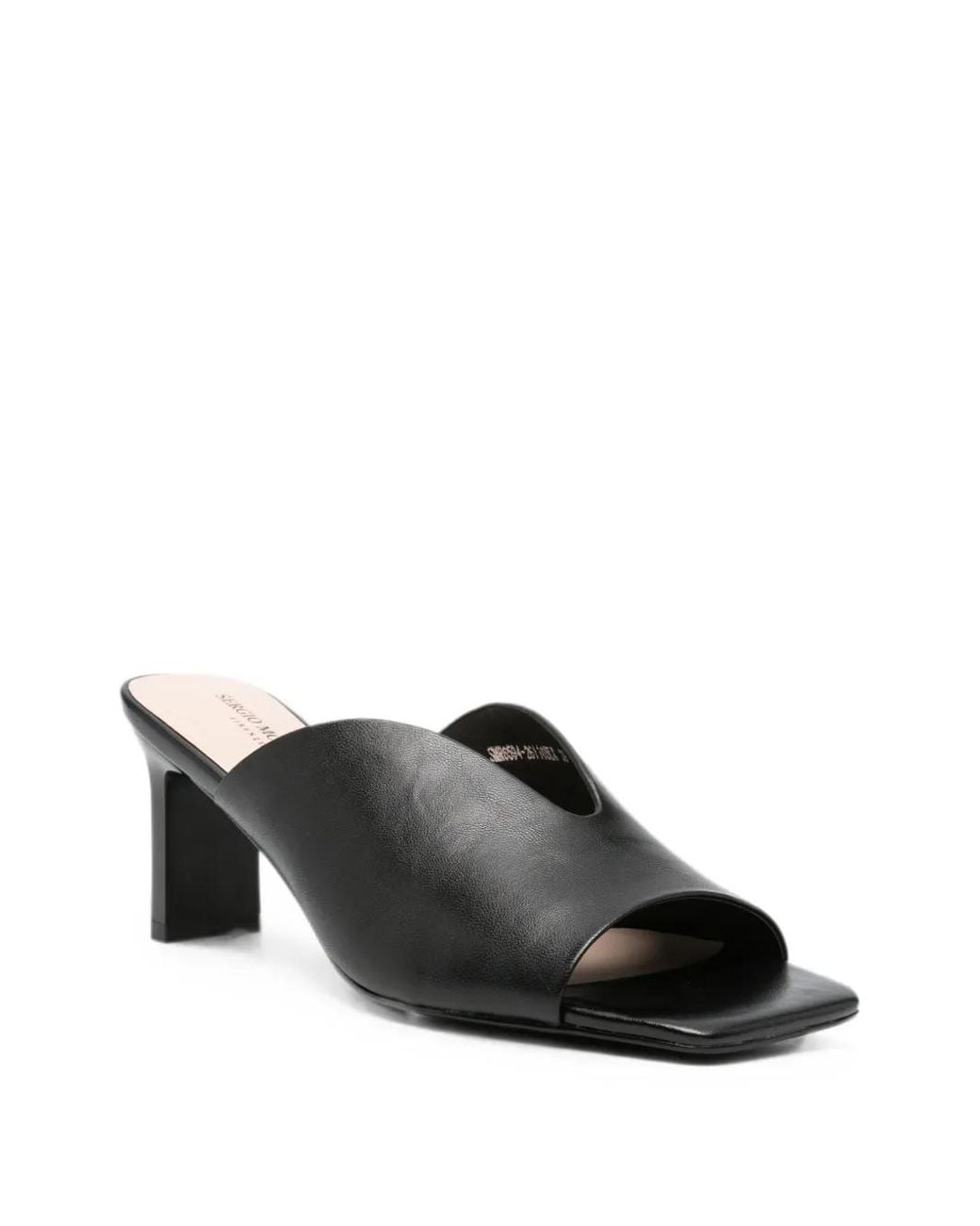 SERGIO MORETTI FIRENZE Black V-Neck Square-Toe Sandals