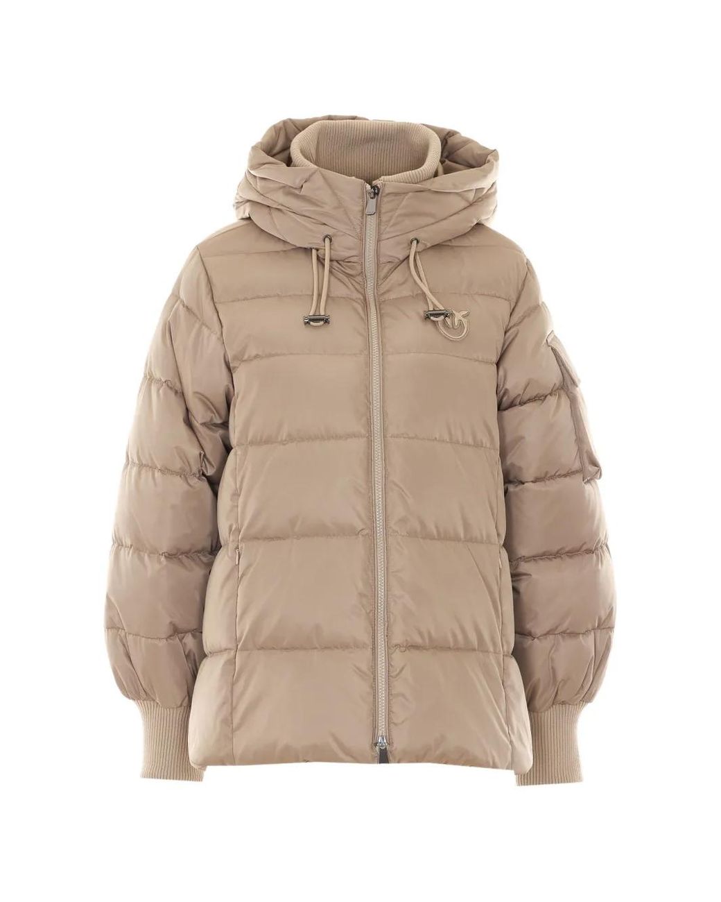 Pinko Natural Crusca Hooded Parka Coat