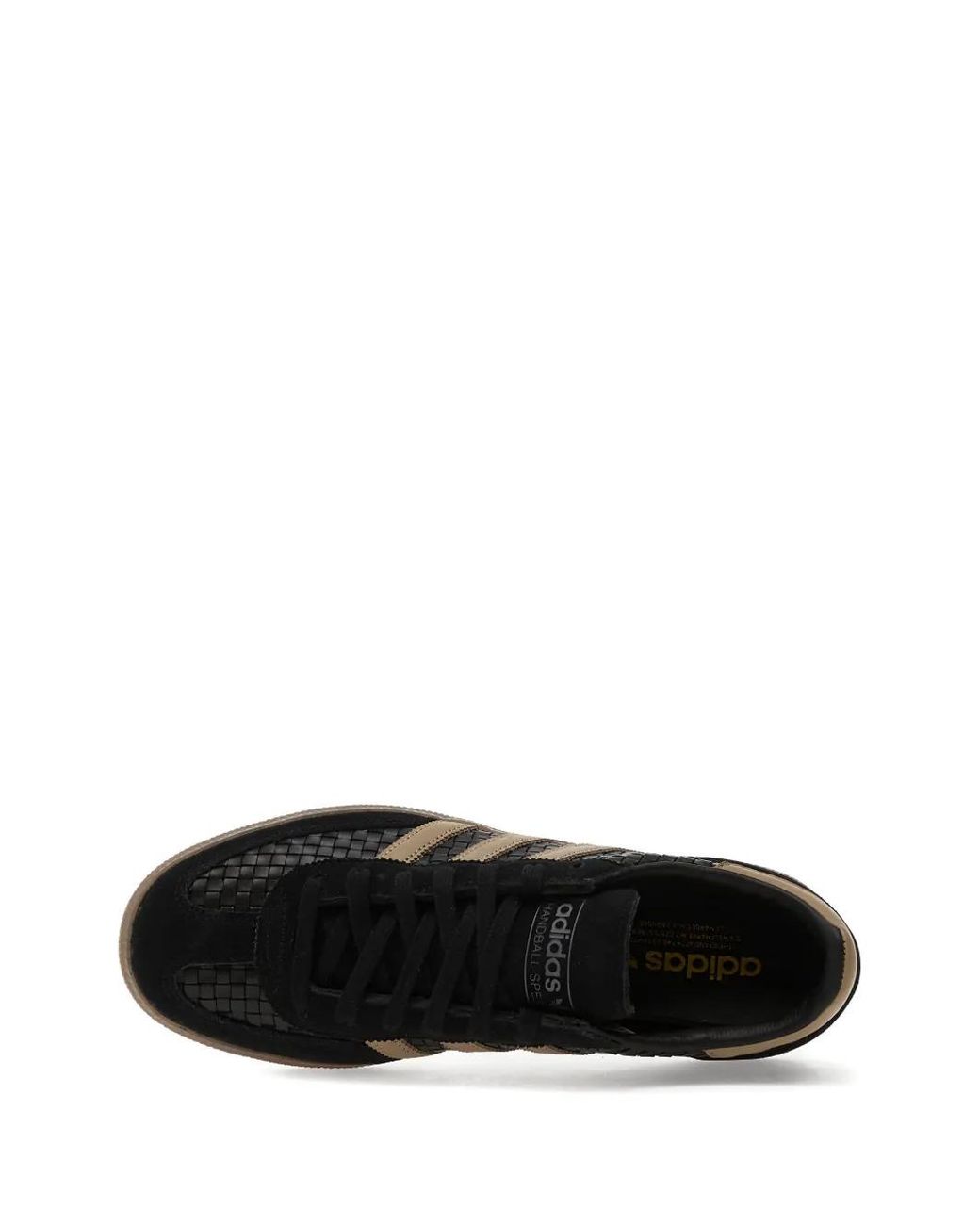 Adidas Black Handball Spezial Woven Three-Stripe Sneakers