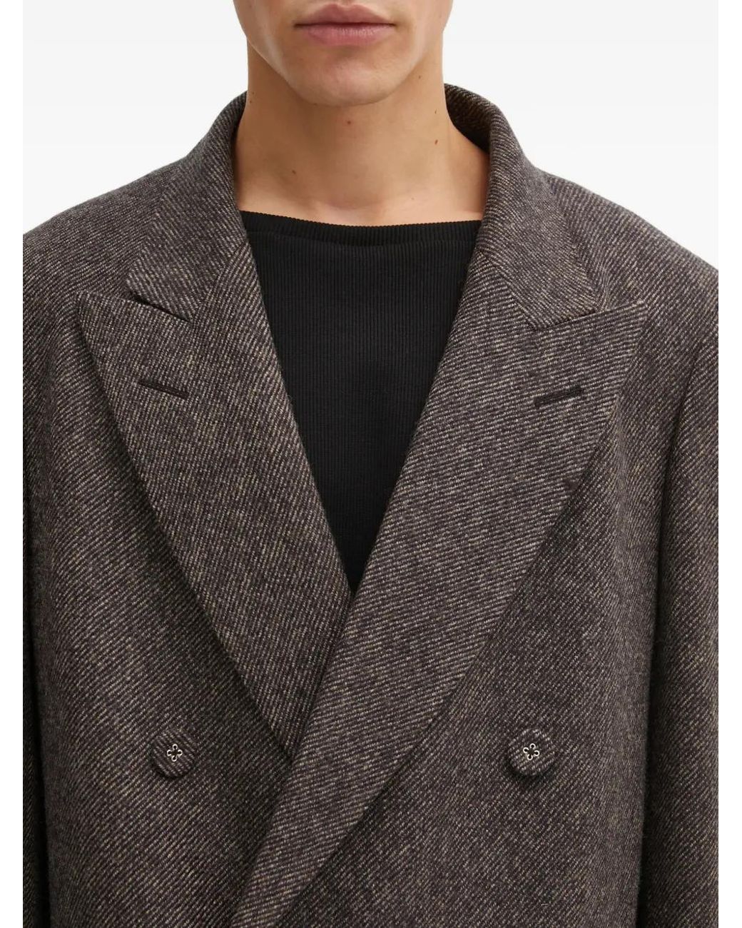 Wales Bonner Gray Mayfair Double-Breasted Coat for men