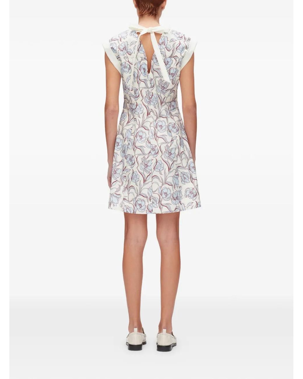 3.1 Phillip Lim White Floral Tie Back Mini Dress