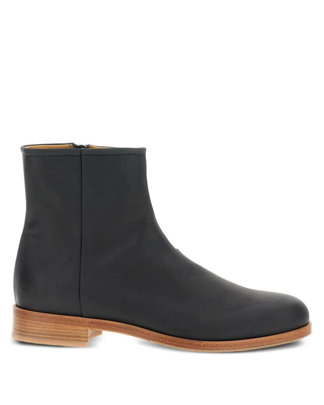 Common Projects Leren Laarzen in het Black voor heren
