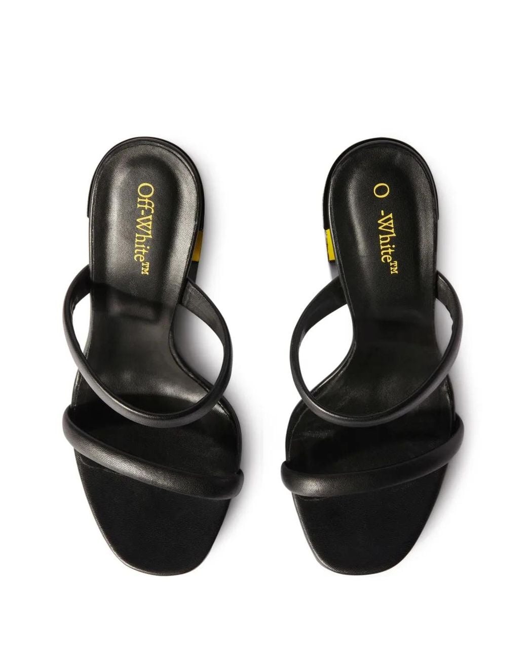 Off-White c/o Virgil Abloh Black Pop Meteor Leather Heeled Mules