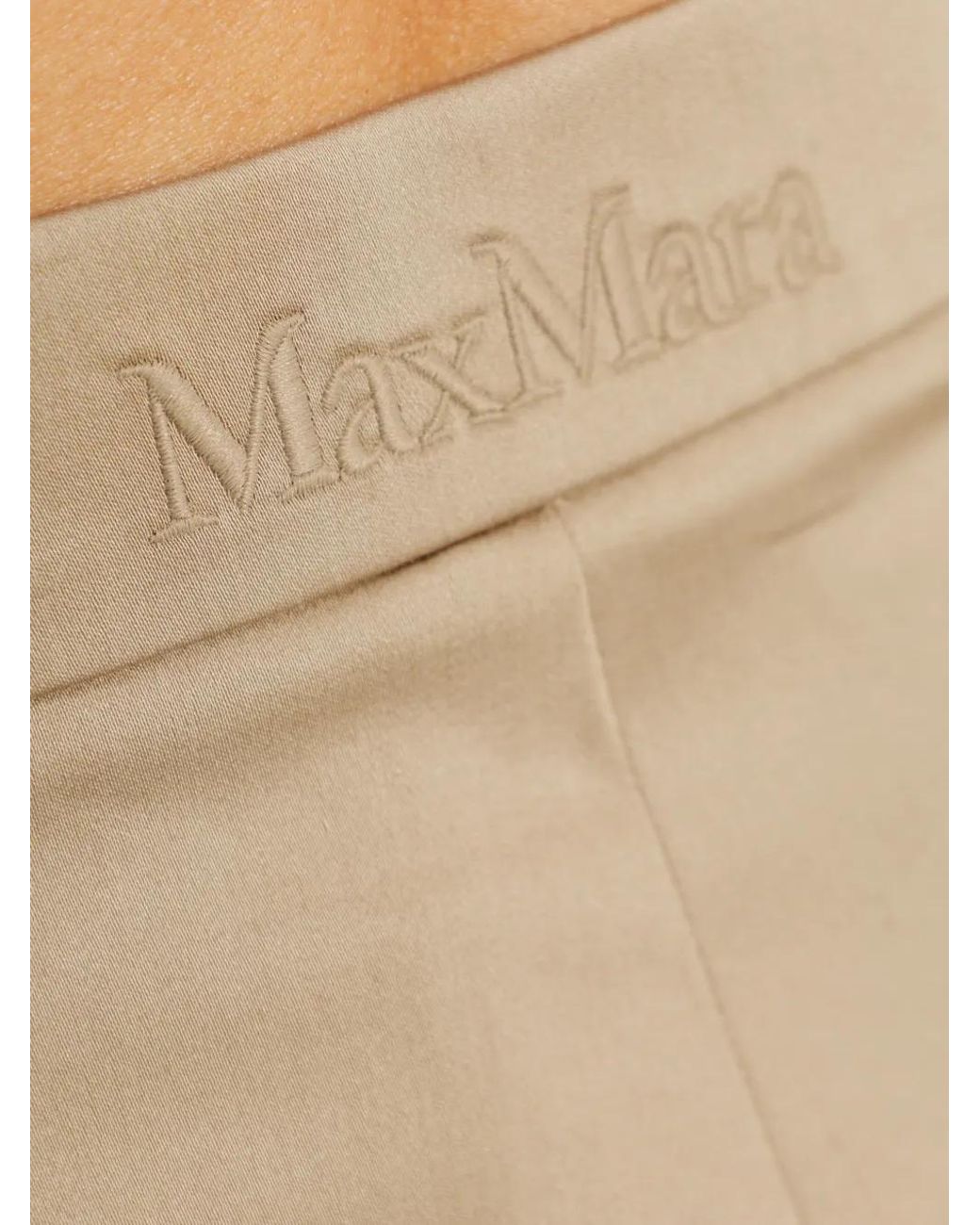 Max Mara Geplooide Katoenen Shorts in het Natural