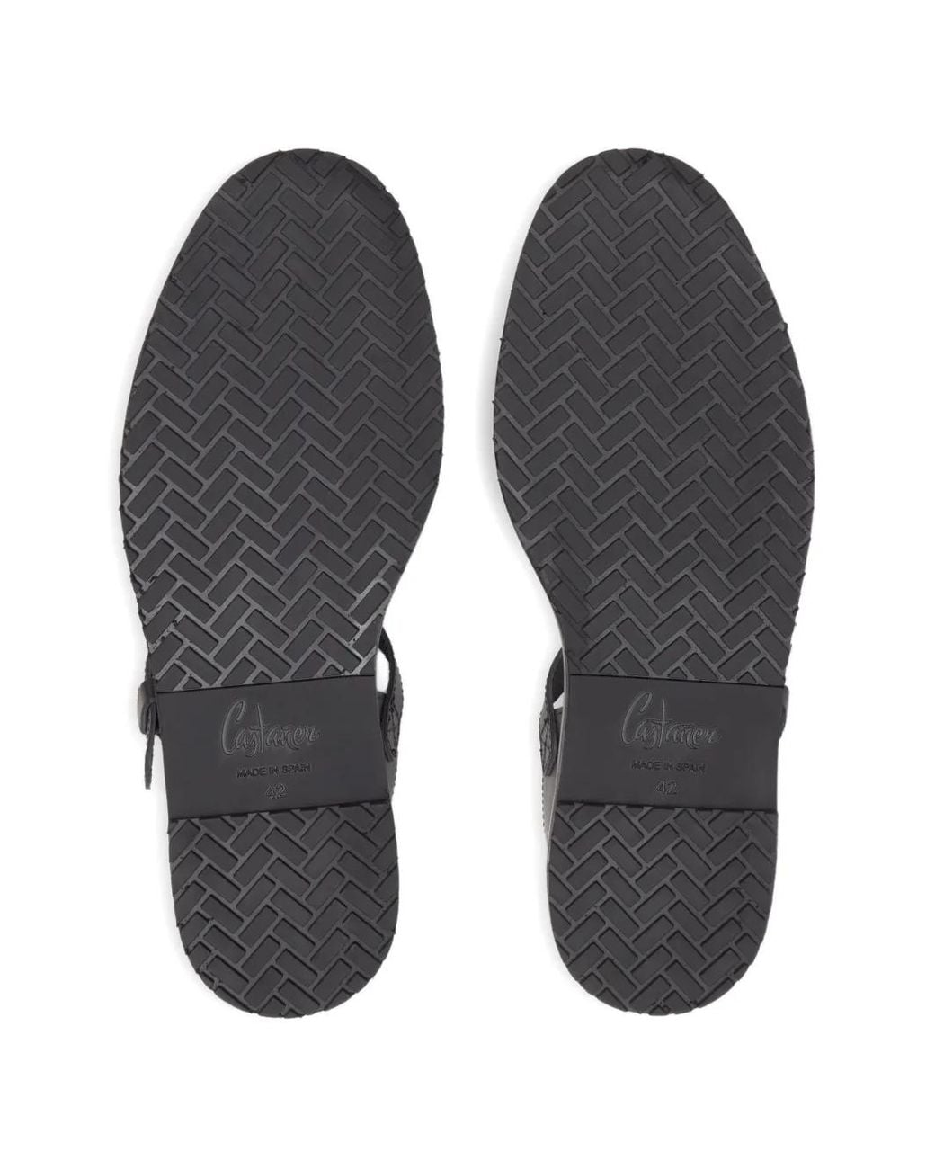 Castaner White Fer Leather Sandals for men