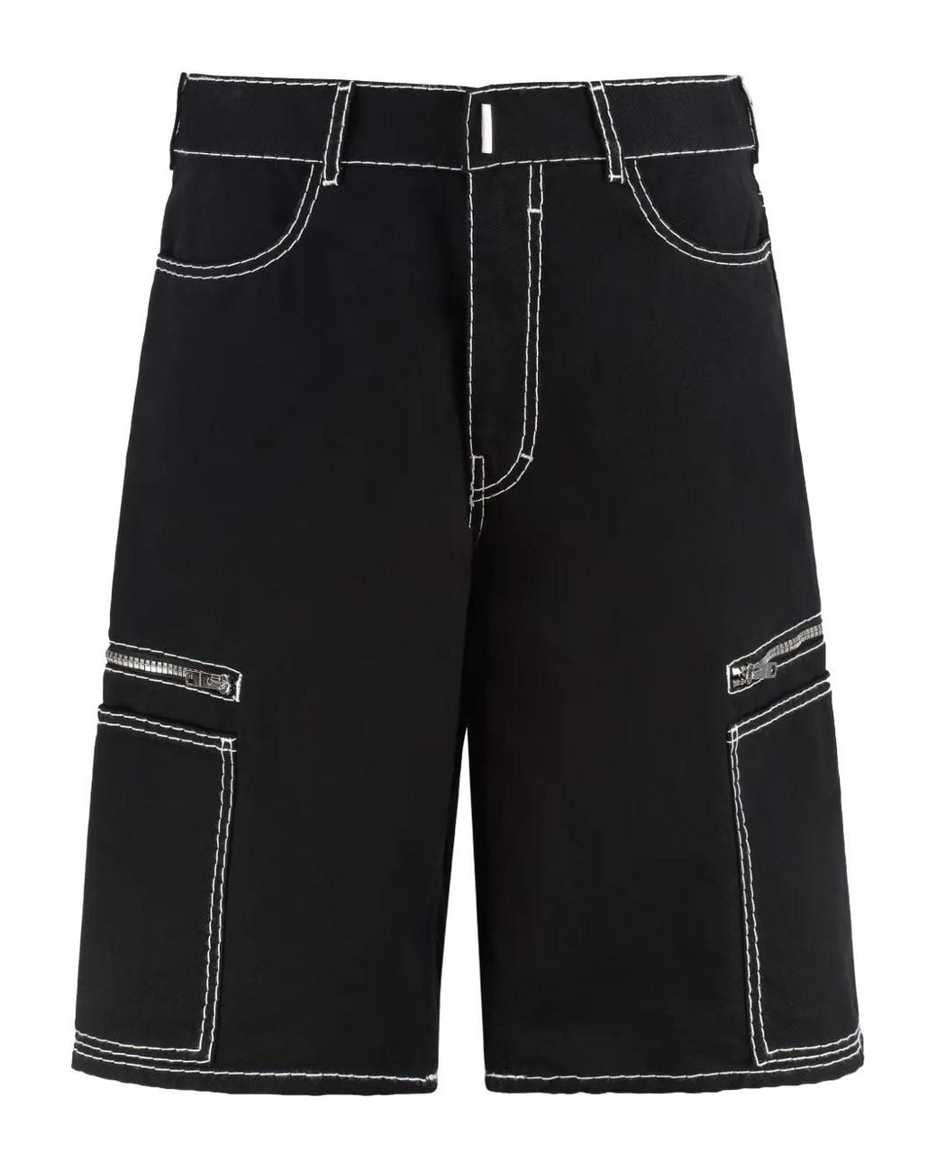 Givenchy Black Contrast-Stitching Shorts for men