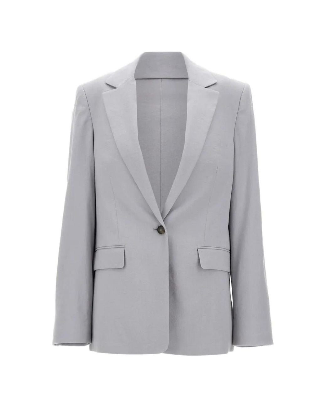 Vince Gray Flap-Pocket Button Blazer