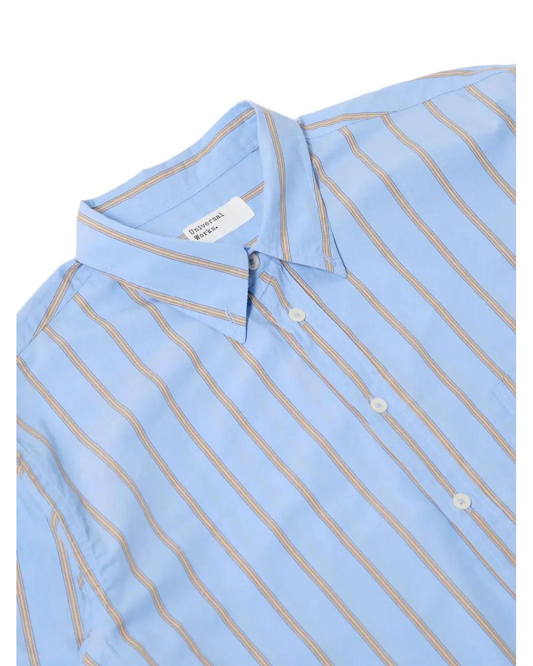 Universal Works Blue Striped Pocket Shirt for men