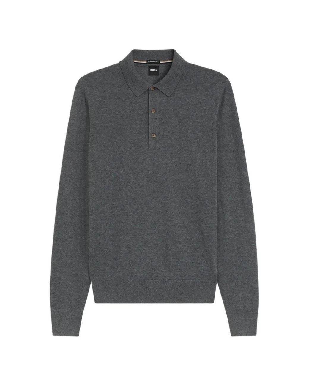 Boss Gray Pull En Laine Mérinos for men
