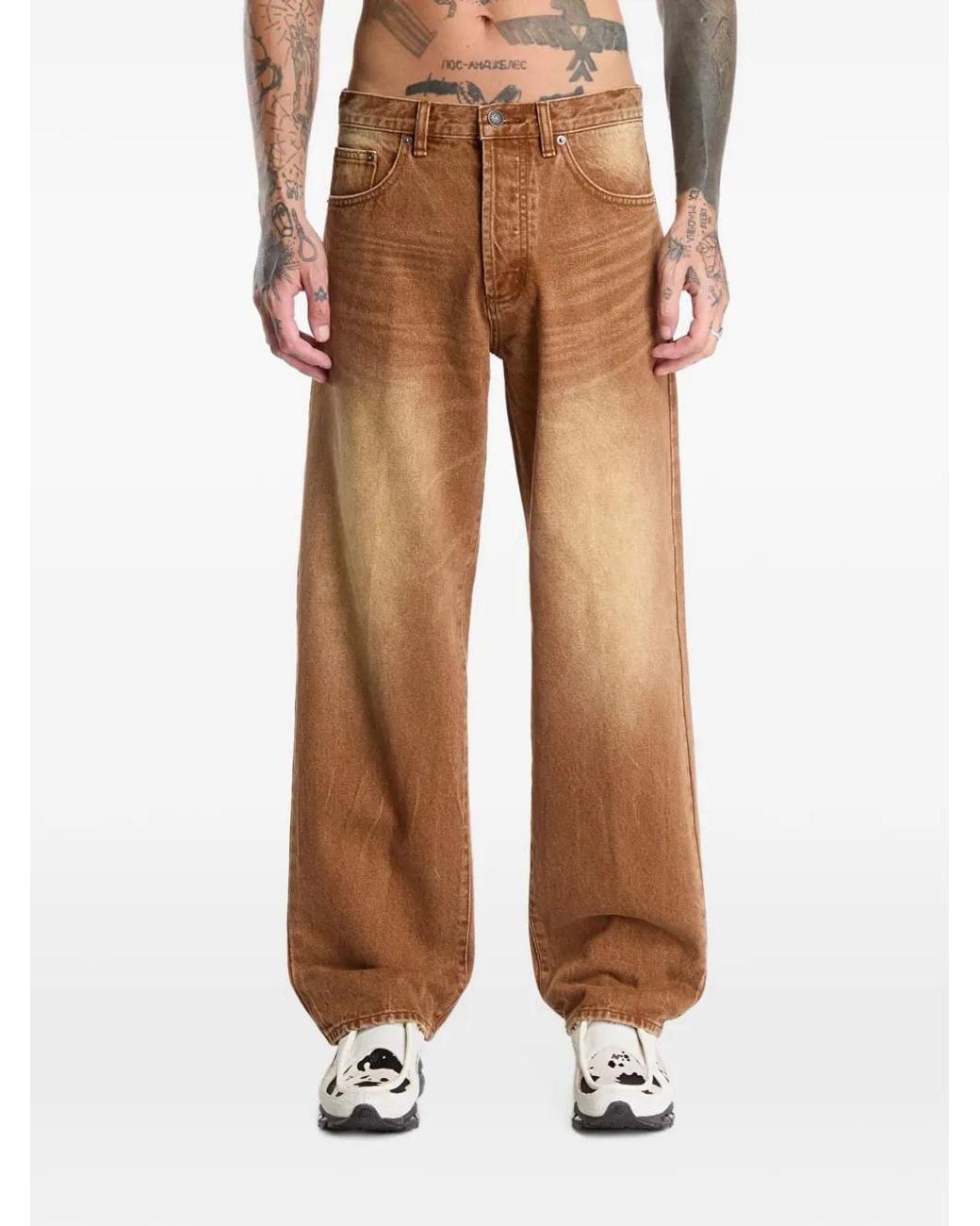 Obey Brown Boxcar Straight-Leg Jeans for men