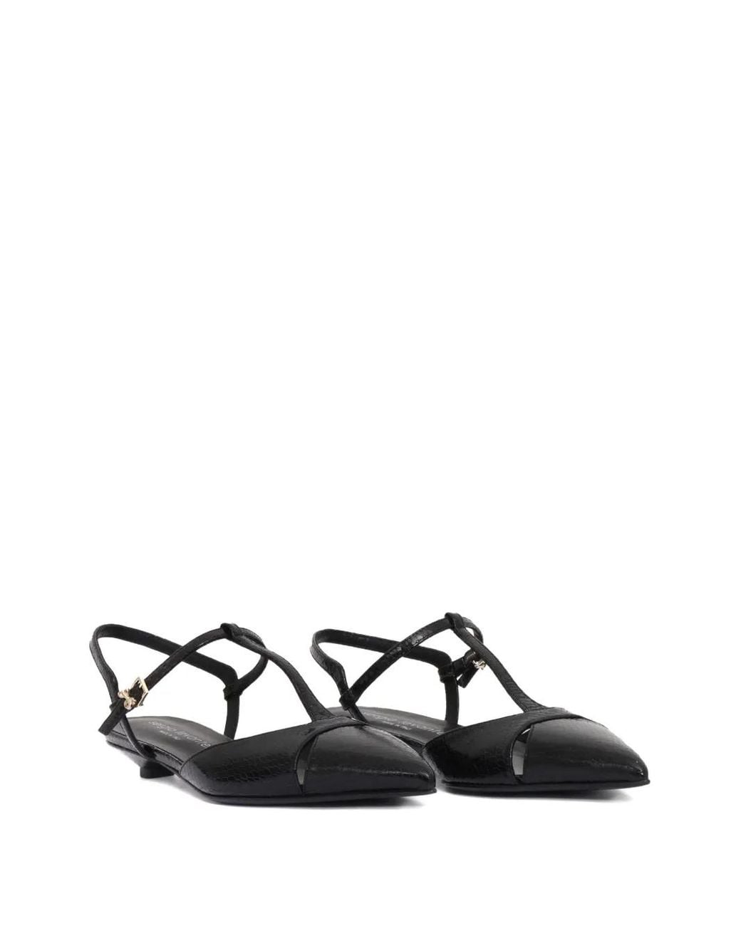 Sergio Levantesi Black Slingback Pointed-Toe Pumps