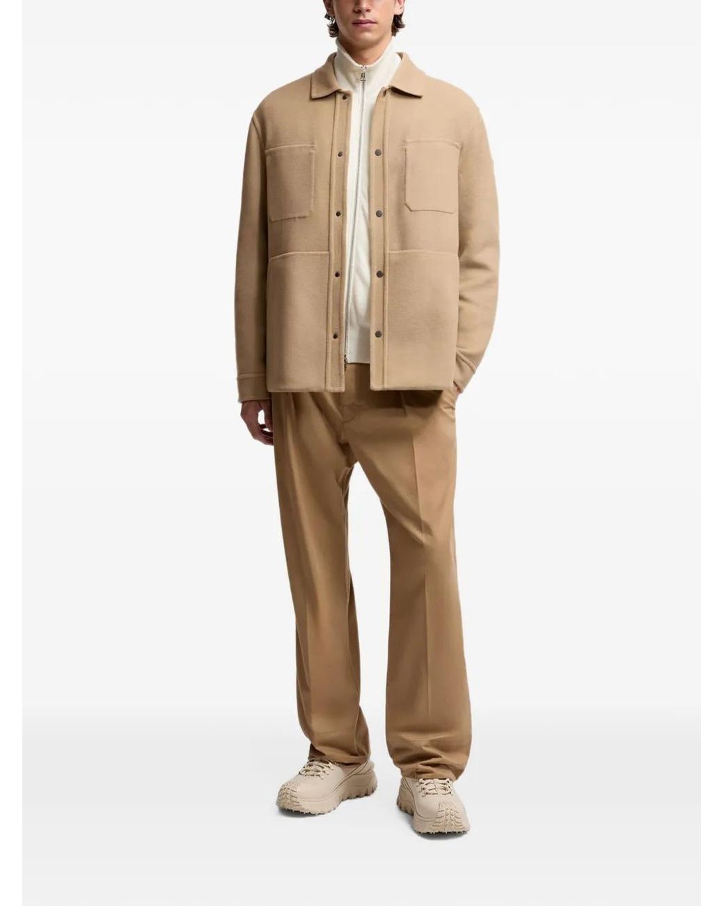 Moncler Natural Tagnit Reversible Wool Shirt Jacket for men