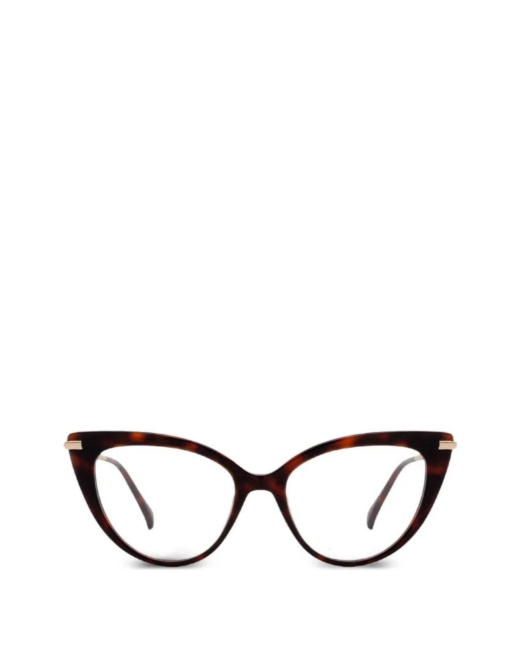 Max Mara Eyewear Black Cat-Eye Tortoiseshell-Effect Glasses