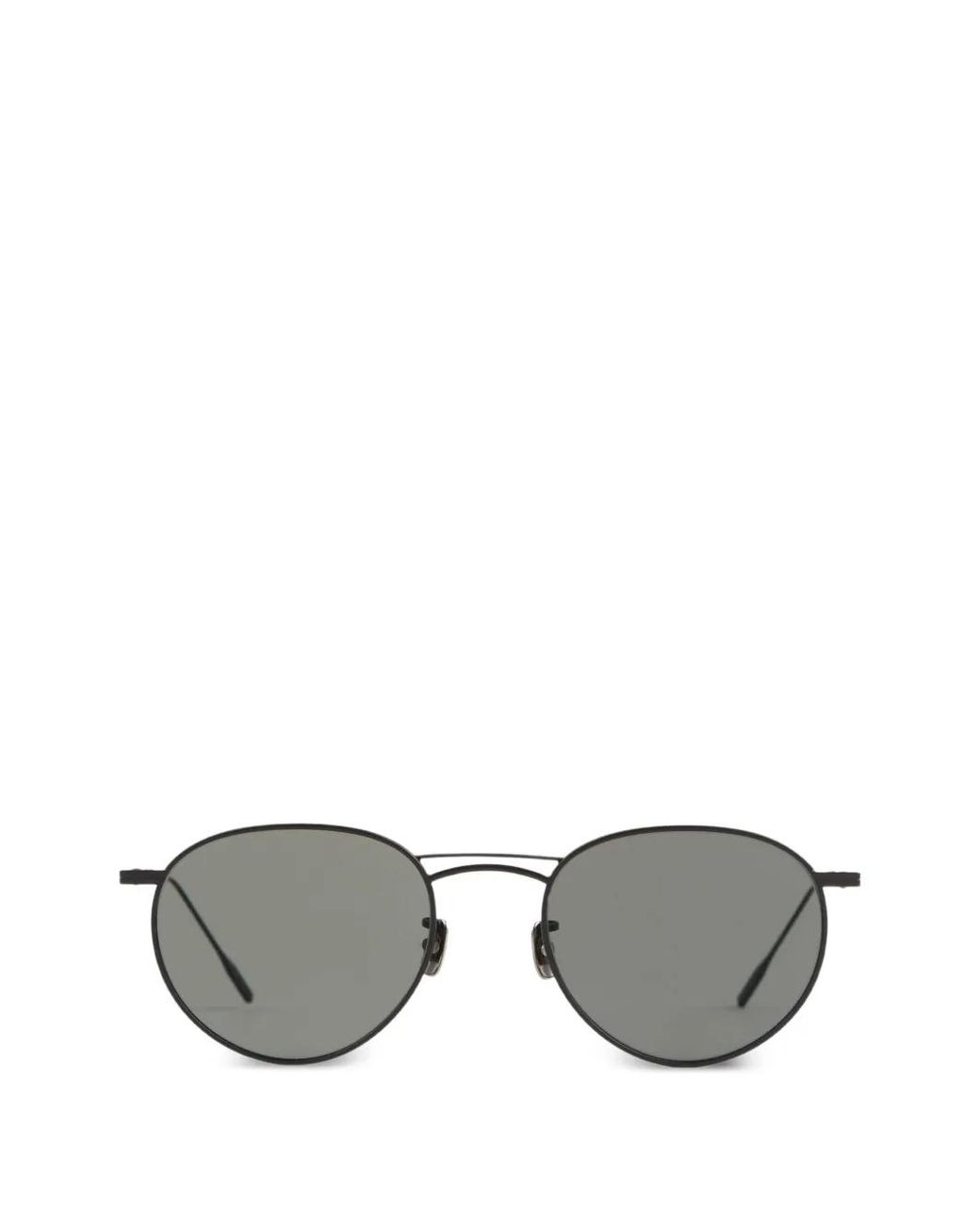 Eyevan 7285 Gray Round-Frame Double-Bridge Sunglasses for men