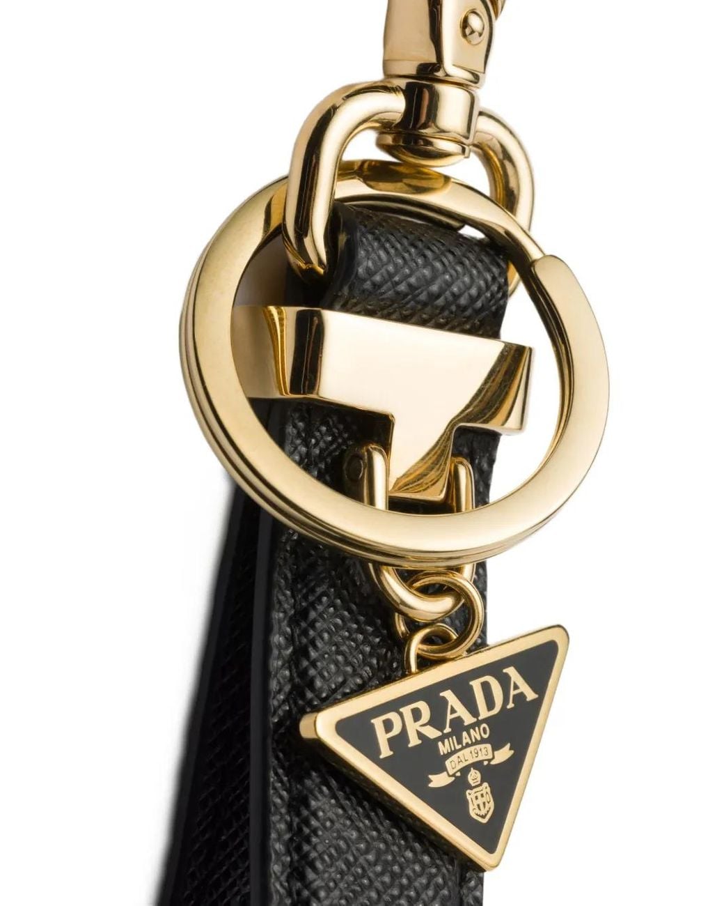 Prada White Leather Keyring