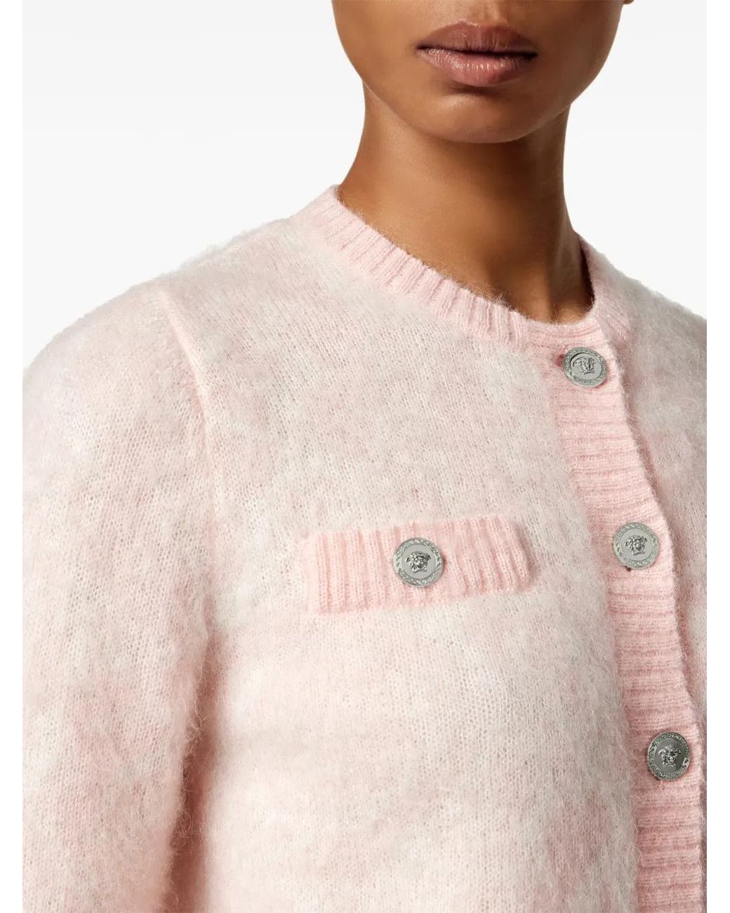 Versace Gebreid Mohair Vest in het Natural