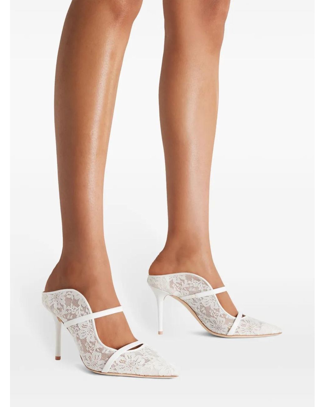 Malone Souliers White 85Mm Maureen Mules