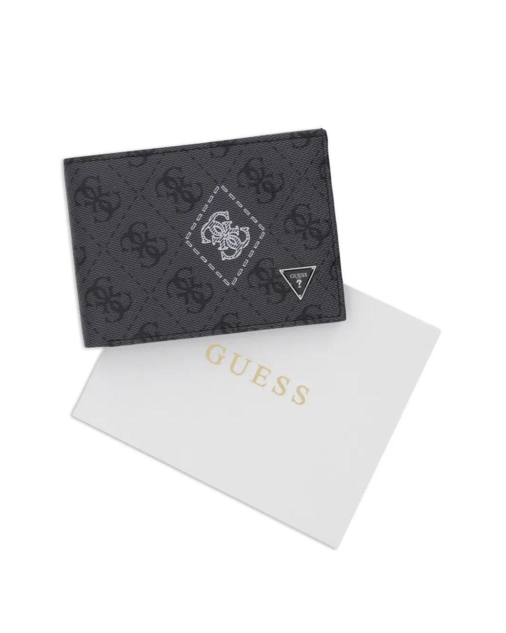 Guess Gray Portefeuille En Cuir À Design Pliant for men