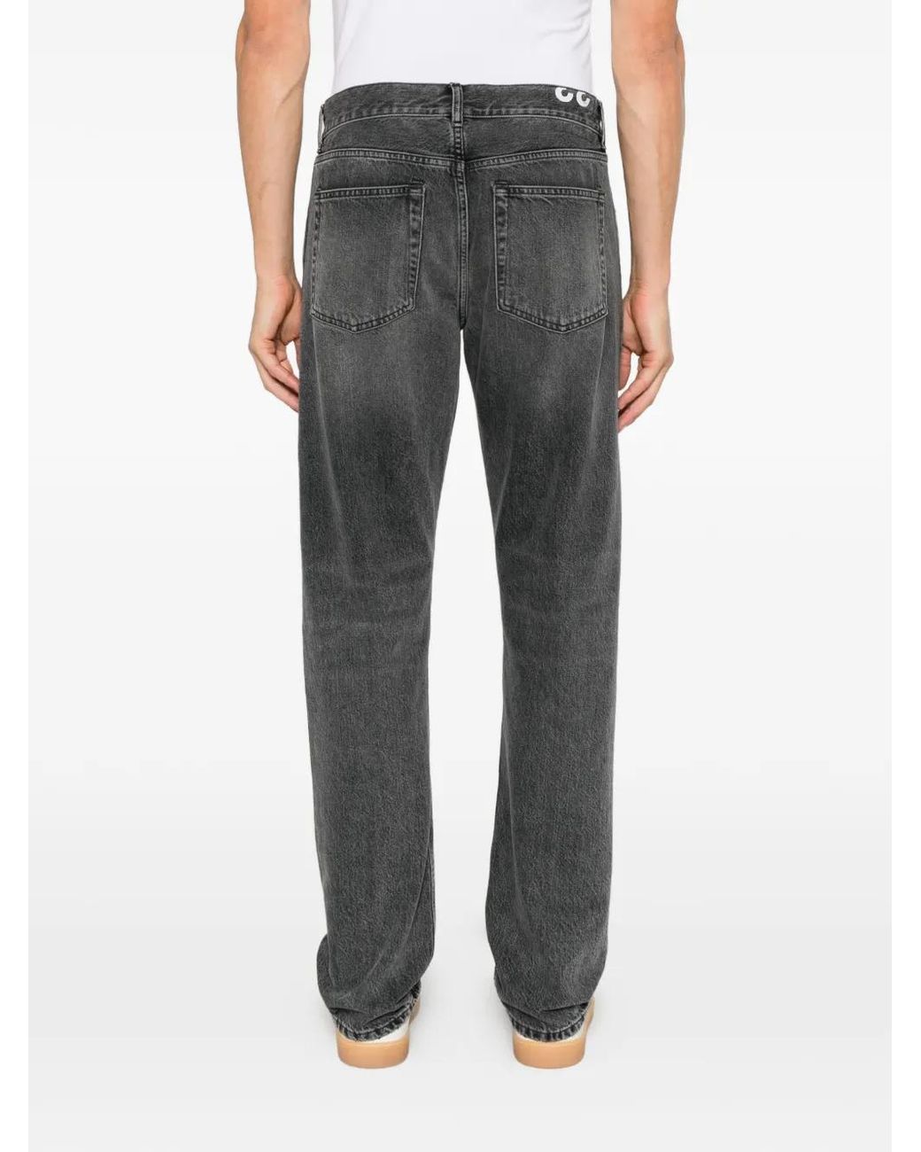 Dondup Gray Faded Straight-Leg Jeans for men