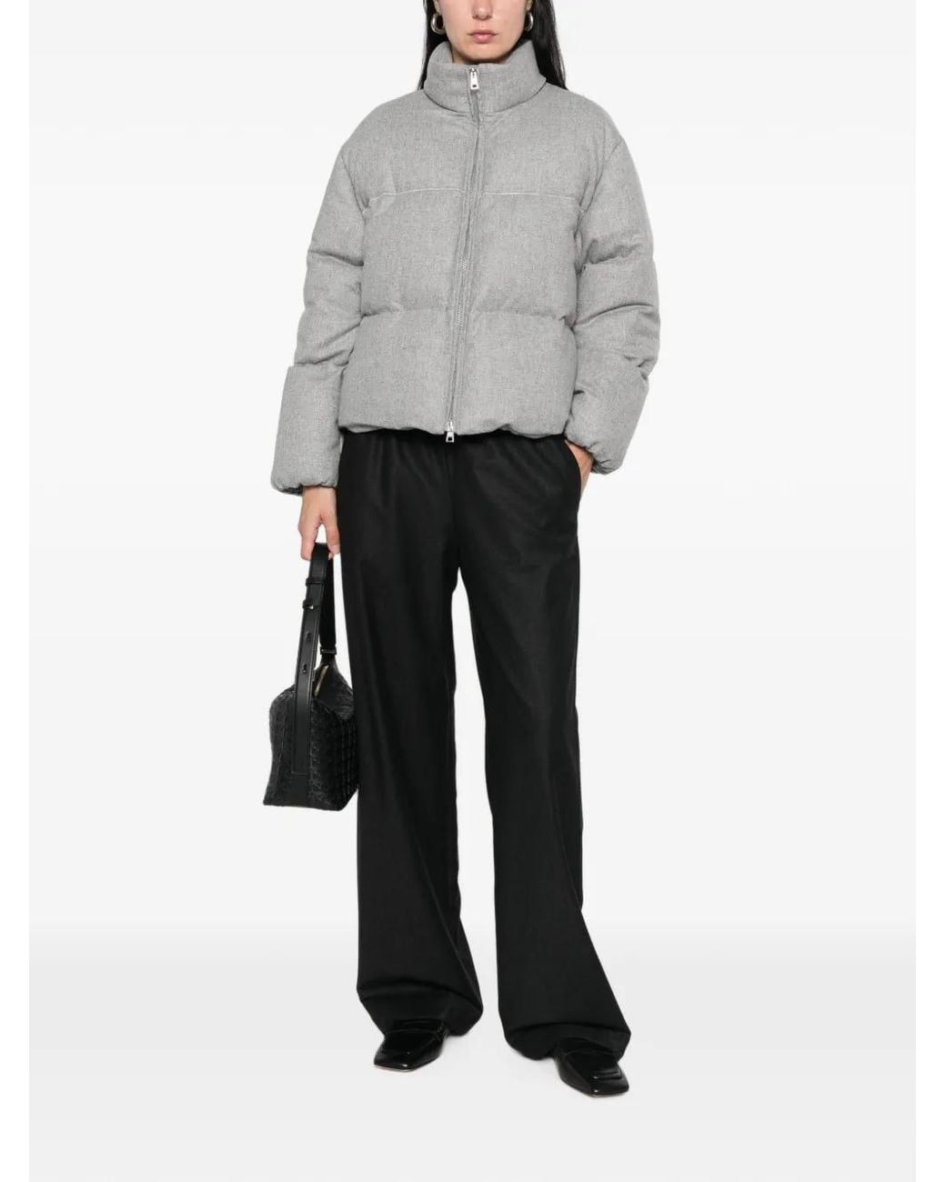 Panicale Gray Padded High-Neck Jacket