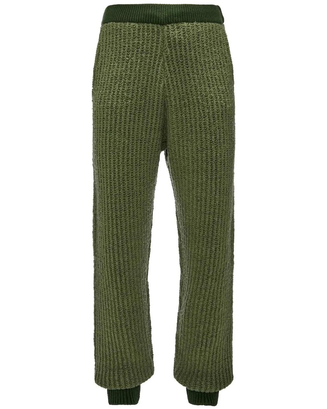 J.W. Anderson Green Wool Blend Knitted Trousers for men