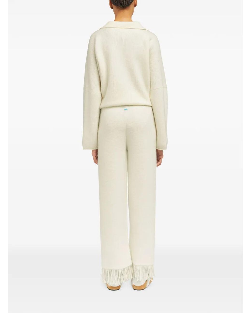 Alanui White Finest Fringed Trousers