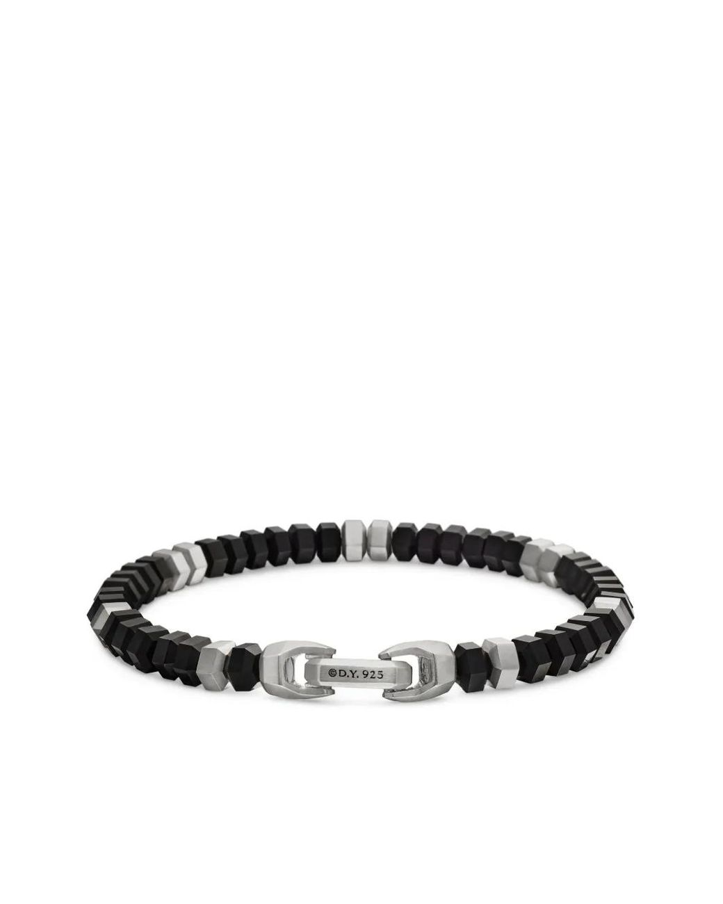 David Yurman White Sterling Hex Bead Bracelet (6Mm) for men