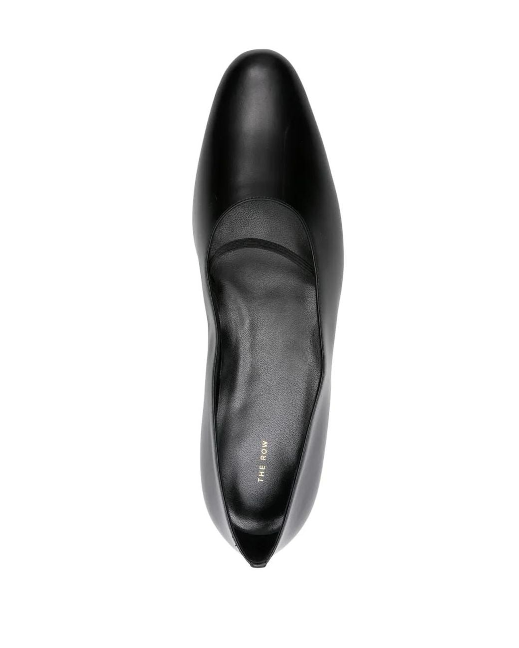 The Row Black Marion Leather Ballet Flats
