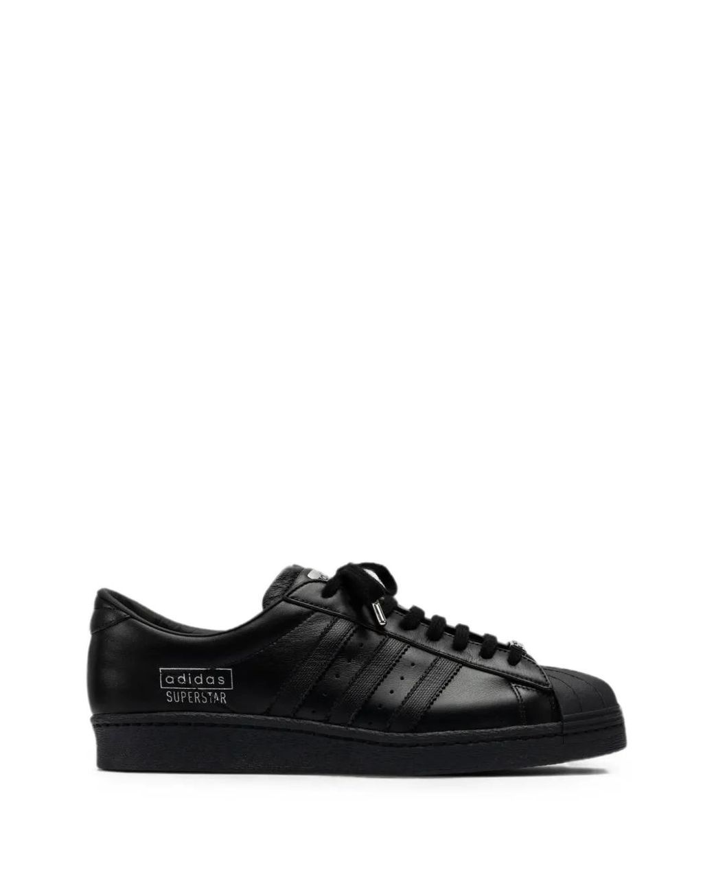 Adidas Black Superstar A-Type Shell-Toe Sneakers for men