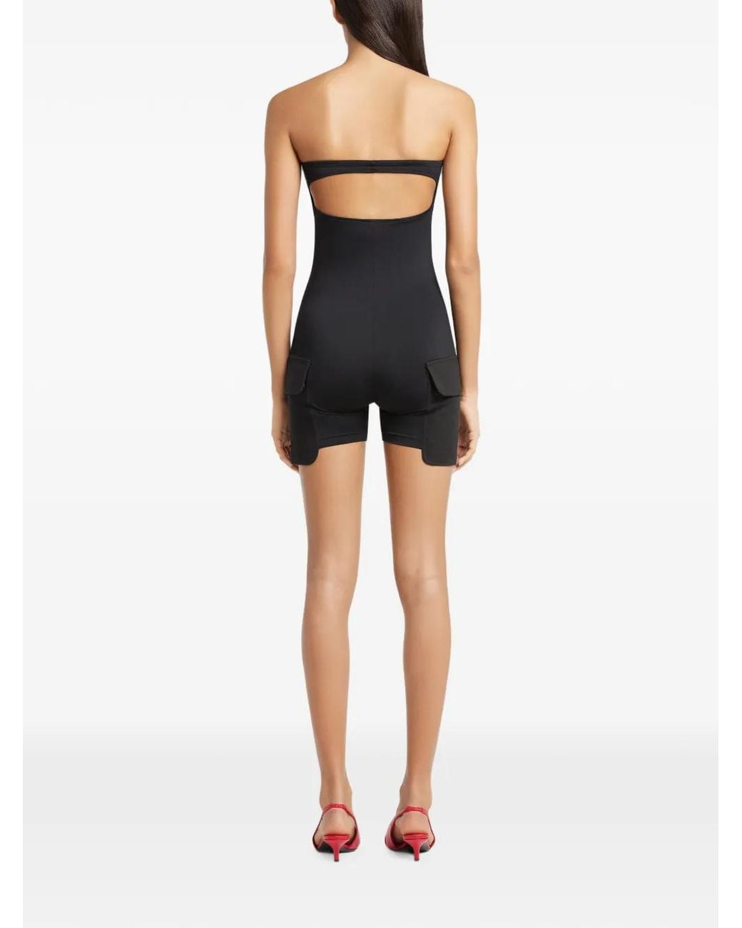 Courreges Black Two-Pocket Playsuit