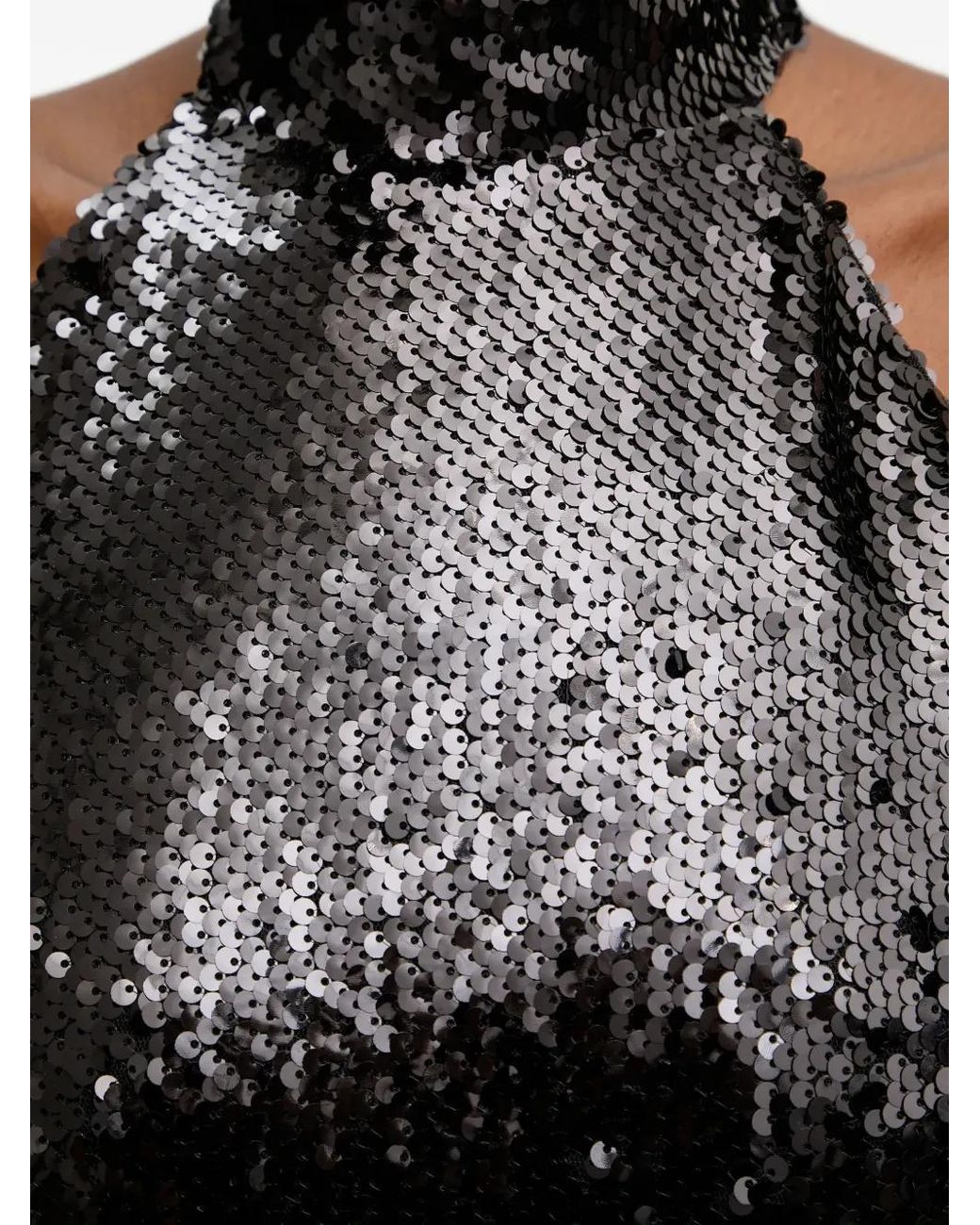 Haveone Black Robe Courte À Sequins Brodés