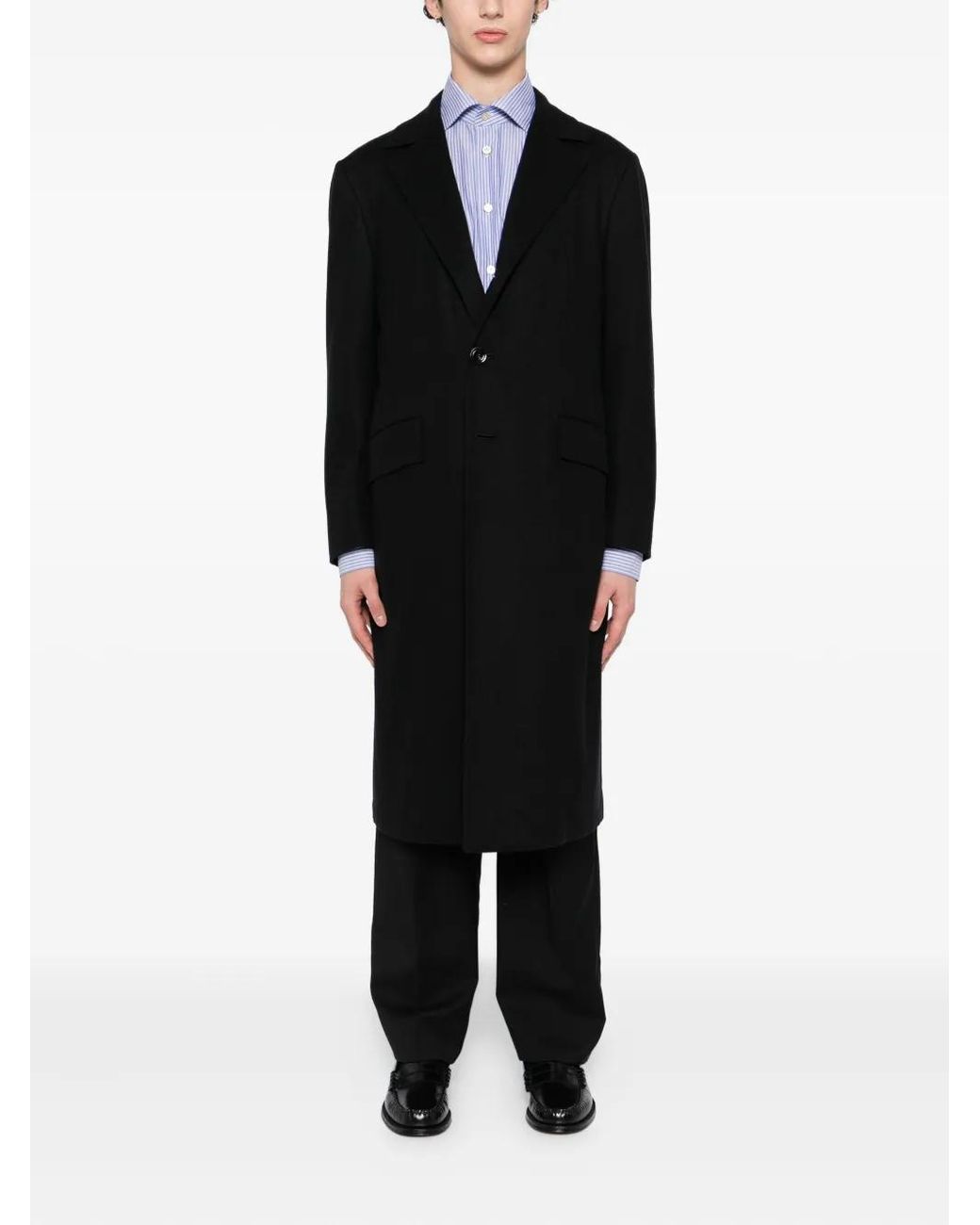 Kiton Black Luca Coat for men