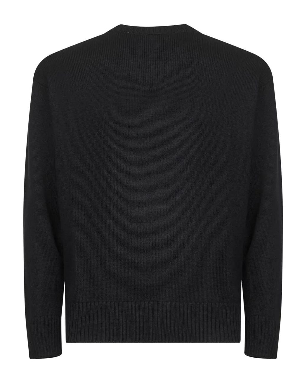 D4.0 Black Ribbed Crew Neck Sweater for men