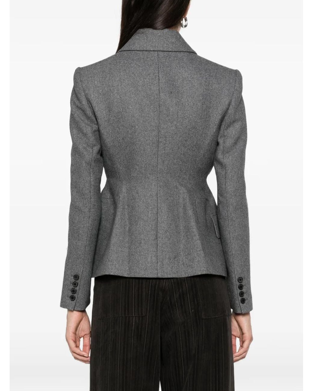 LA PISCINE Gray Concealed-Fastening Blazer